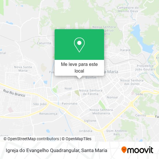 Igreja do Evangelho Quadrangular mapa