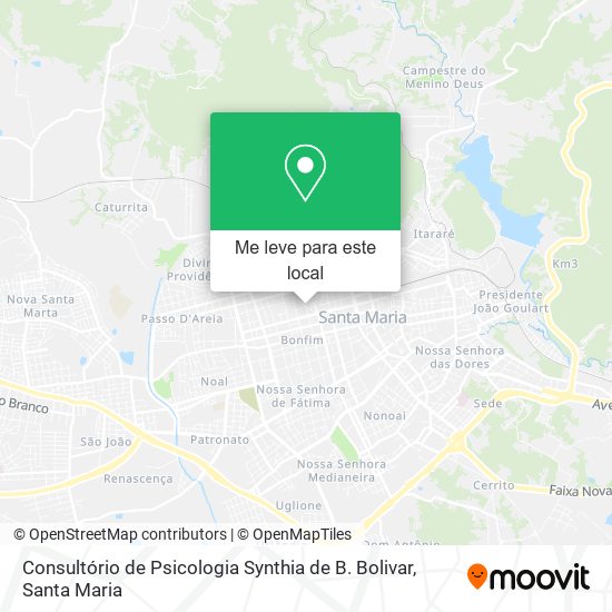 Consultório de Psicologia Synthia de B. Bolivar mapa