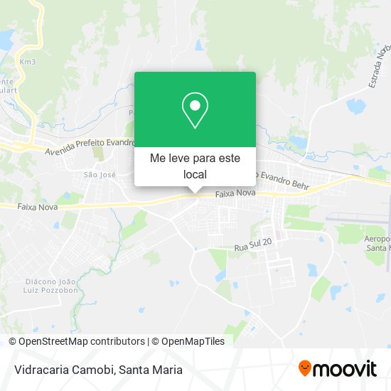 Vidracaria Camobi mapa
