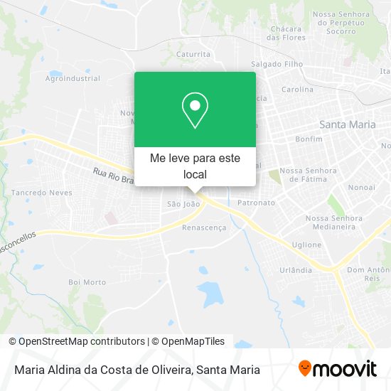 Maria Aldina da Costa de Oliveira mapa