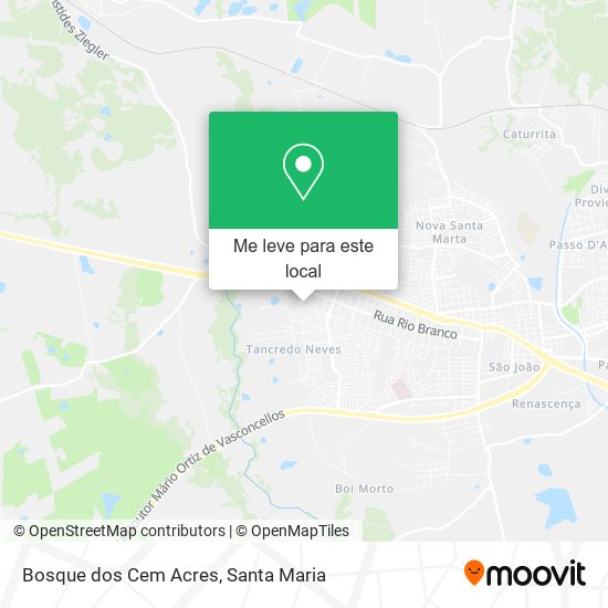 Bosque dos Cem Acres mapa