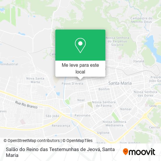 Salão do Reino das Testemunhas de Jeová mapa