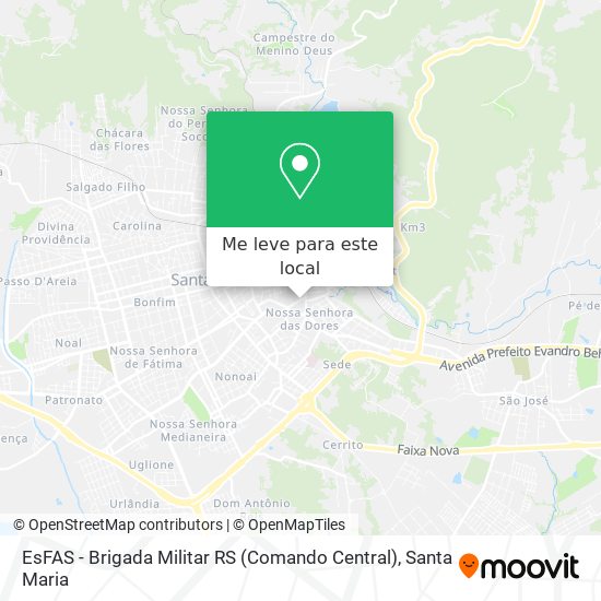 EsFAS - Brigada Militar RS (Comando Central) mapa