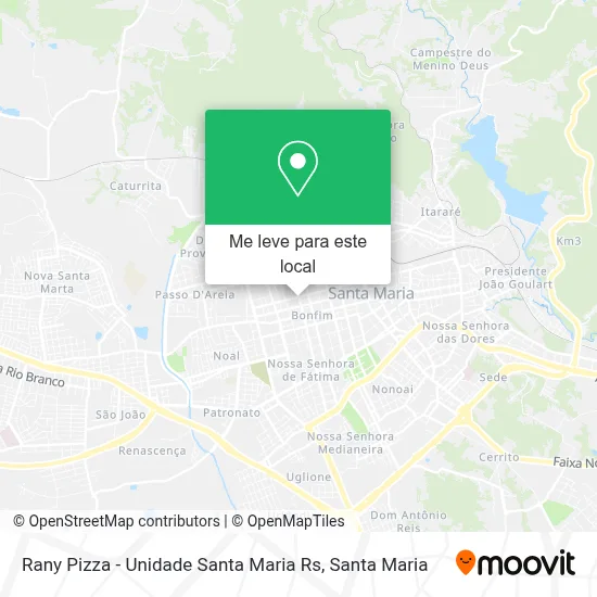 Rany Pizza - Unidade Santa Maria Rs mapa