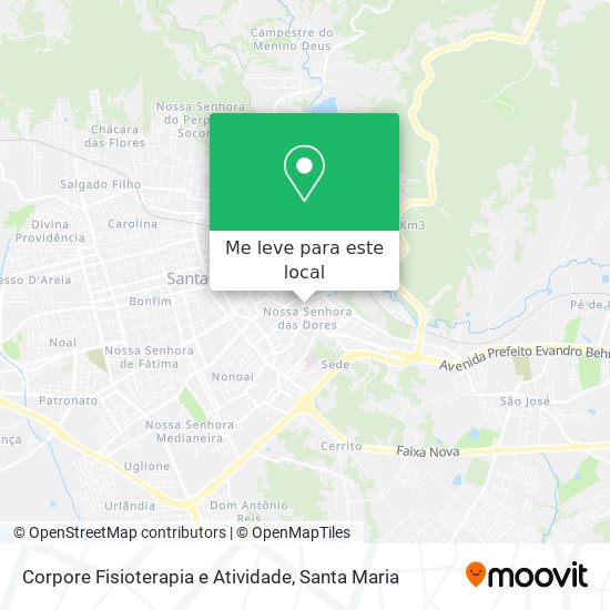 Corpore Fisioterapia e Atividade mapa