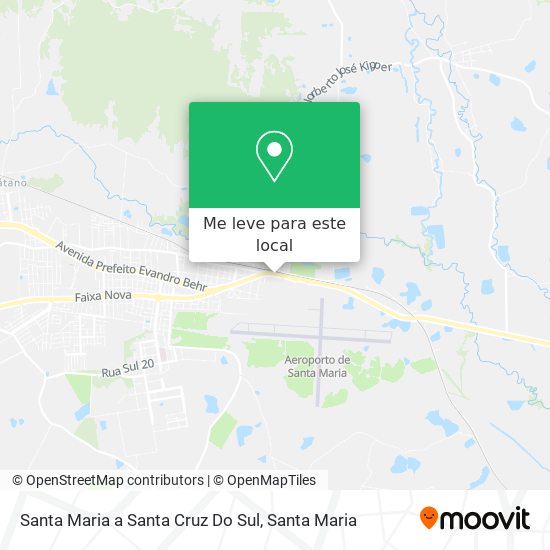 Santa Maria a Santa Cruz Do Sul mapa