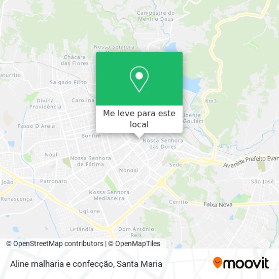 Aline malharia e confecção mapa