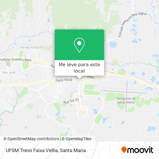 UFSM Trevo Faixa Velha mapa