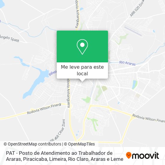 Como chegar até PAT - Posto de Atendimento ao Trabalhador de Araras de  Ônibus?