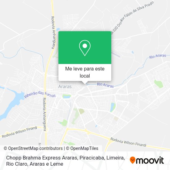 Chopp Brahma Express Araras mapa