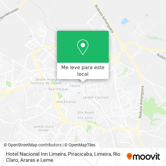Hotel Nacional Inn Limeira mapa