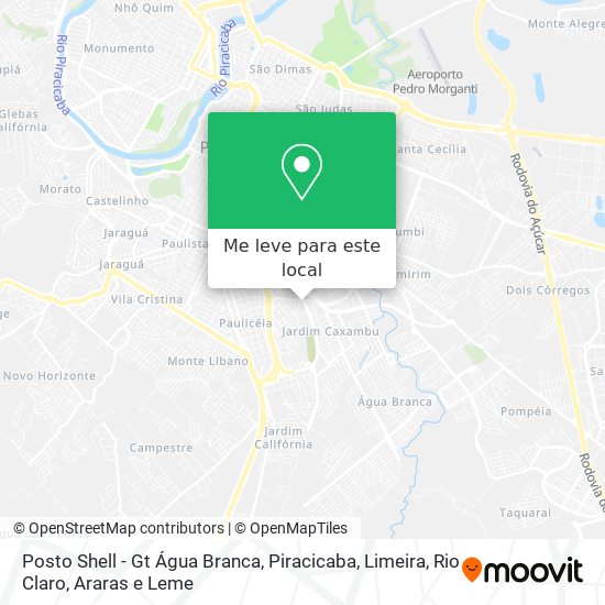 Posto Shell - Gt Água Branca mapa