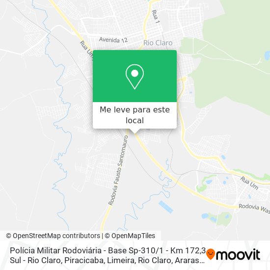 Polícia Militar Rodoviária - Base Sp-310 / 1 - Km 172,3 Sul - Rio Claro mapa