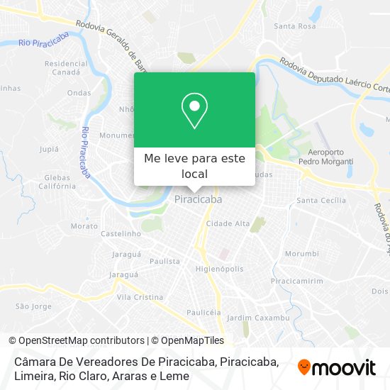 Câmara De Vereadores De Piracicaba mapa