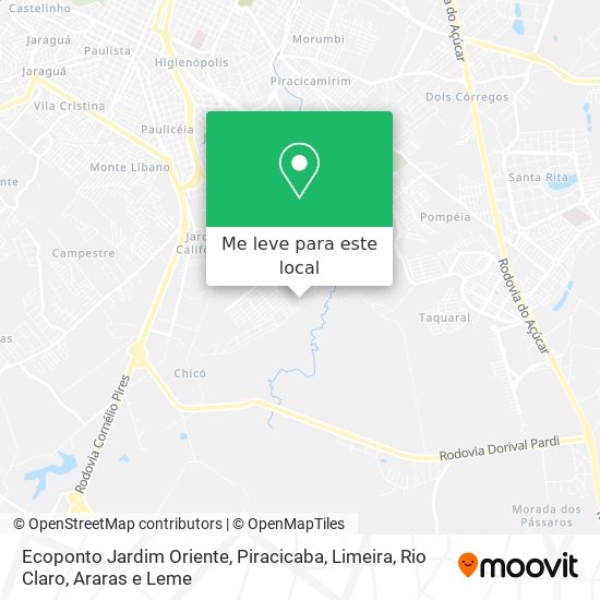 Ecoponto Jardim Oriente mapa