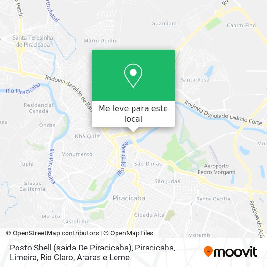 Posto Shell (saida De Piracicaba) mapa