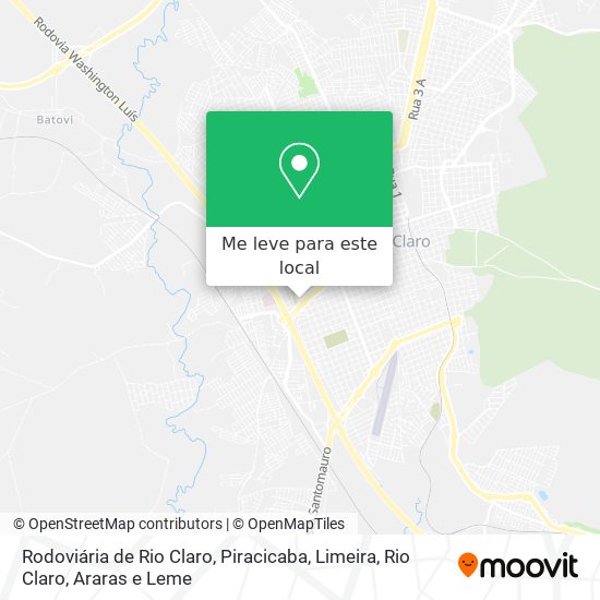 Rodoviária de Rio Claro mapa