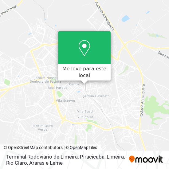 Terminal Rodoviário de Limeira mapa