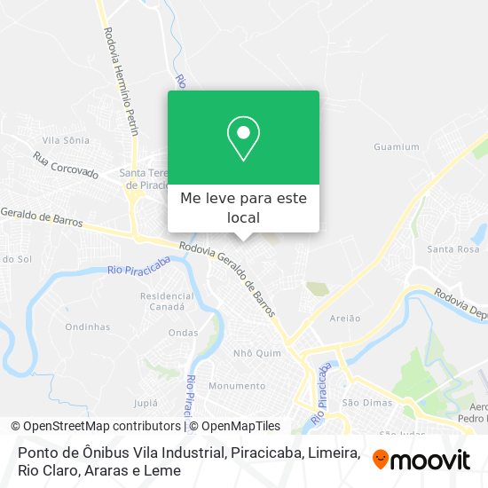 Ponto de Ônibus Vila Industrial mapa