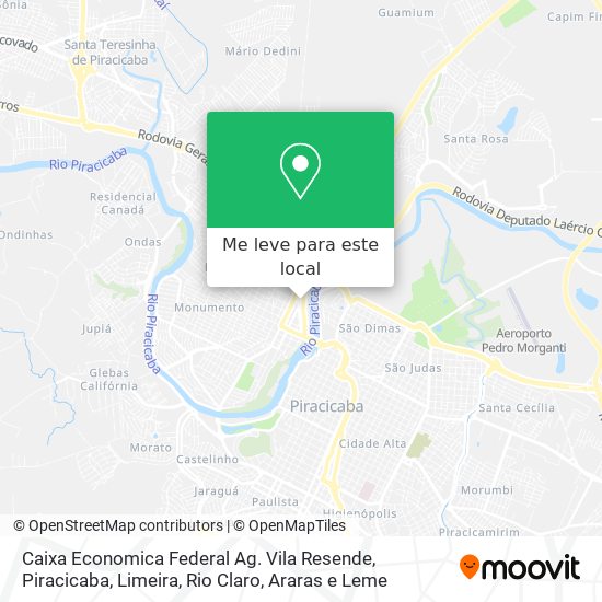 Caixa Economica Federal Ag. Vila Resende mapa