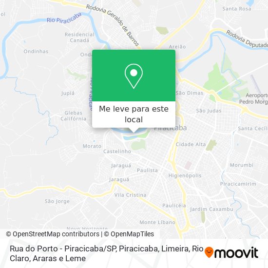 Rua do Porto - Piracicaba/SP mapa