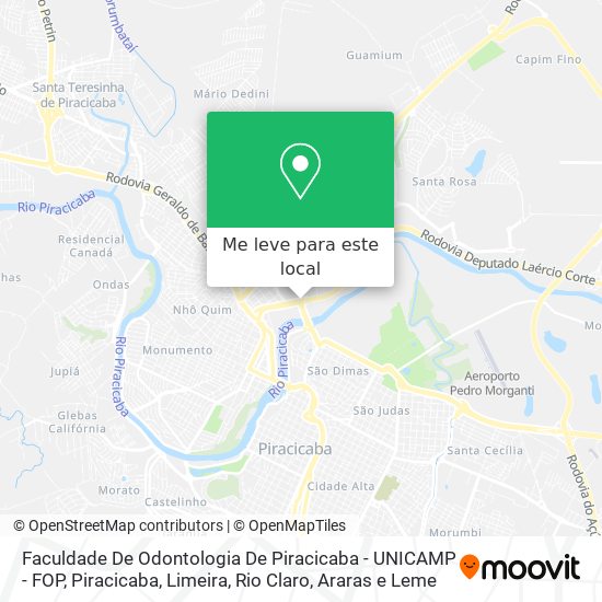 Faculdade De Odontologia De Piracicaba - UNICAMP - FOP mapa