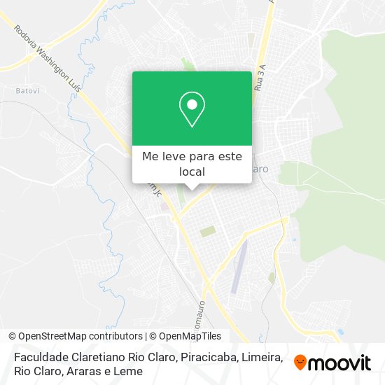 Faculdade Claretiano Rio Claro mapa