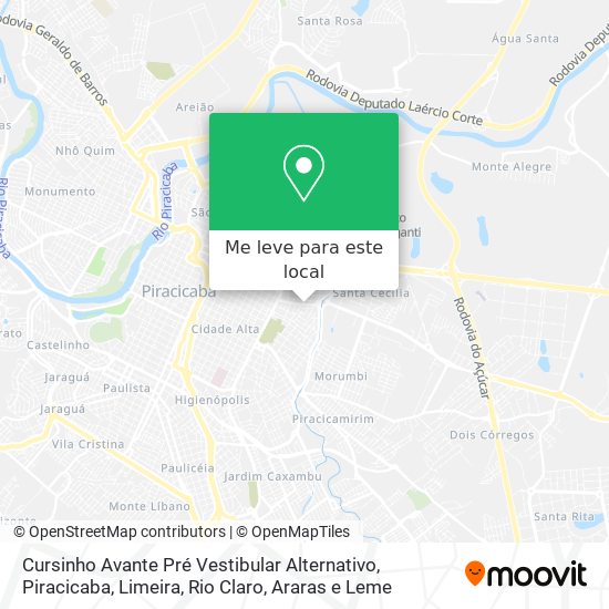 Cursinho Avante Pré Vestibular Alternativo mapa
