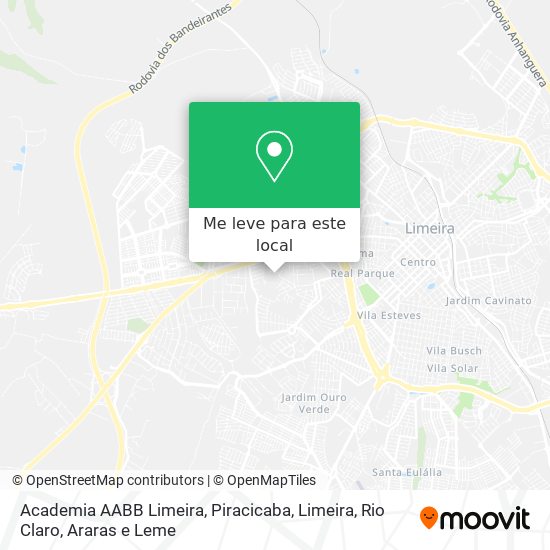 Academia AABB Limeira mapa