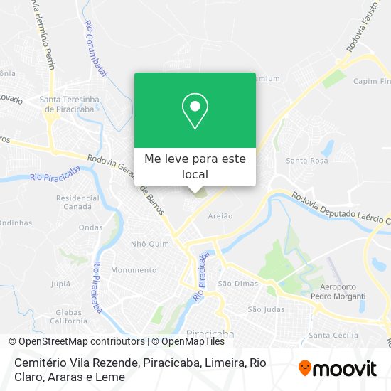 Cemitério Vila Rezende mapa