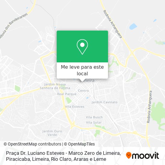 Praça Dr. Luciano Esteves - Marco Zero de Limeira mapa