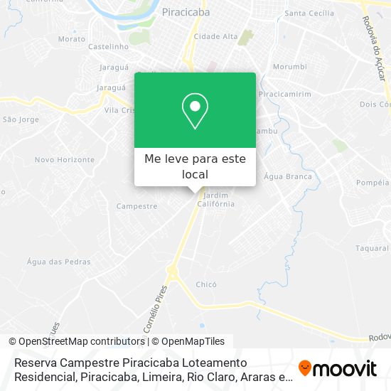 Reserva Campestre Piracicaba Loteamento Residencial mapa