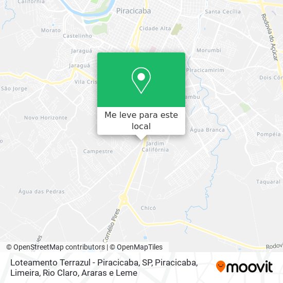 Loteamento Terrazul - Piracicaba, SP mapa