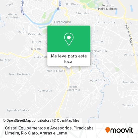 Cristal Equipamentos e Acessorios mapa