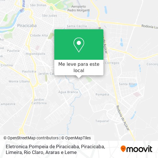 Eletronica Pompeia de Piracicaba mapa