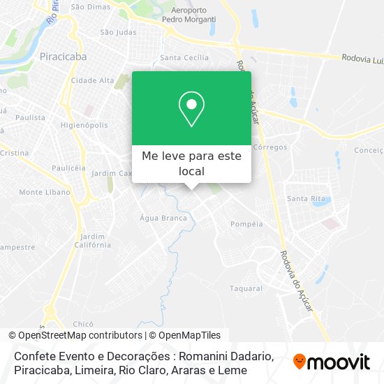 Confete Evento e Decorações : Romanini Dadario mapa