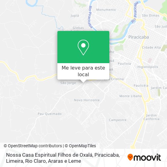 Nossa Casa Espiritual Filhos de Oxalá mapa
