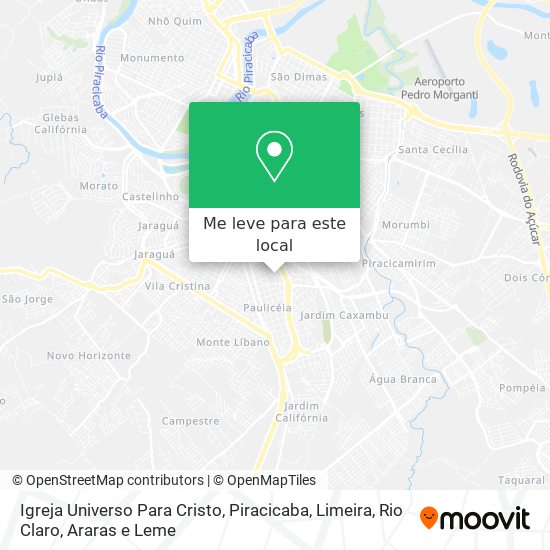 Igreja Universo Para Cristo mapa