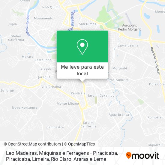 Leo Madeiras, Máquinas e Ferragens - Piracicaba mapa