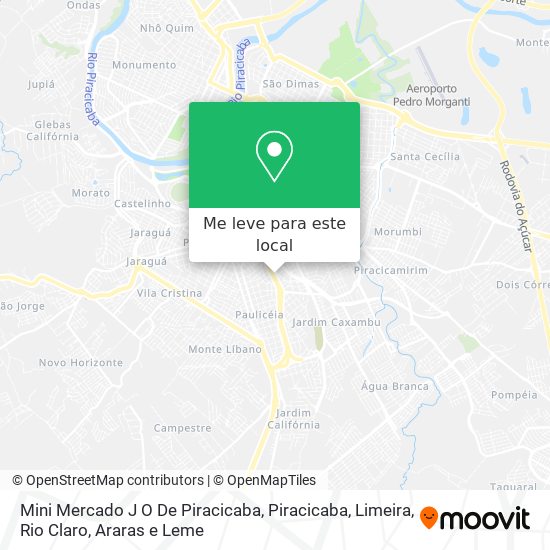 Mini Mercado J O De Piracicaba mapa