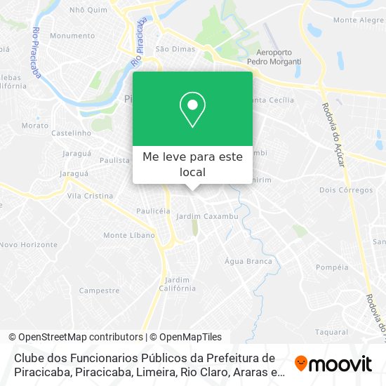 Clube dos Funcionarios Públicos da Prefeitura de Piracicaba mapa