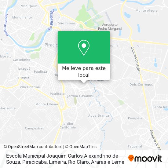 Escola Municipal Joaquim Carlos Alexandrino de Souza mapa