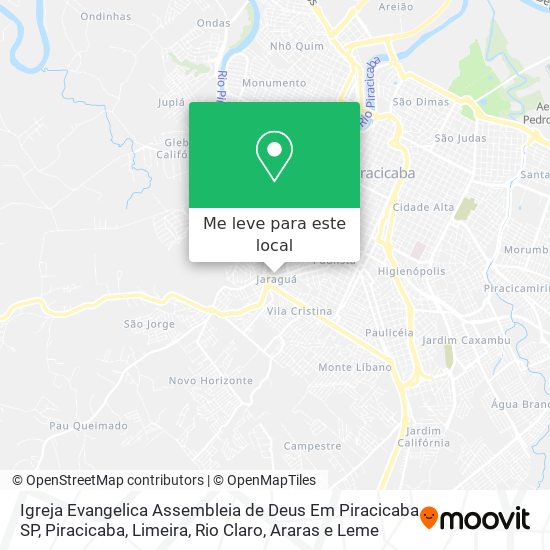 Igreja Evangelica Assembleia de Deus Em Piracicaba SP mapa