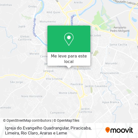 Igreja do Evangelho Quadrangular mapa