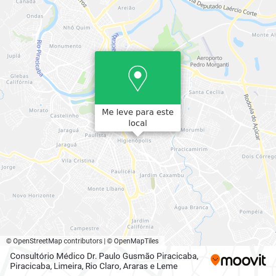 Consultório Médico Dr. Paulo Gusmão Piracicaba mapa