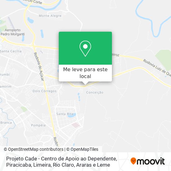 Projeto Cade - Centro de Apoio ao Dependente mapa