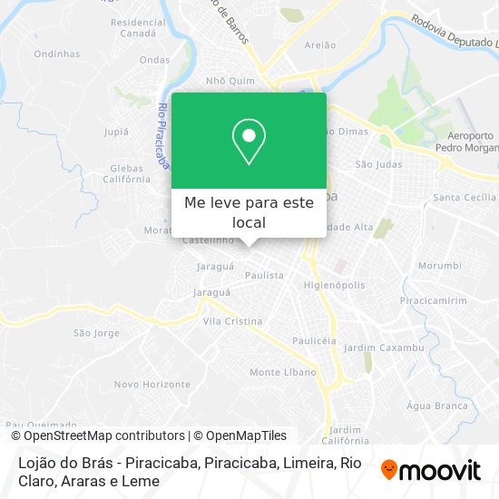 Lojão do Brás - Piracicaba mapa