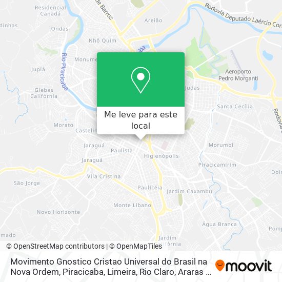 Movimento Gnostico Cristao Universal do Brasil na Nova Ordem mapa