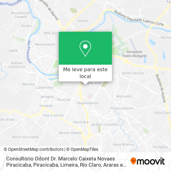 Consultório Odont Dr. Marcelo Caixeta Novaes Piracicaba mapa