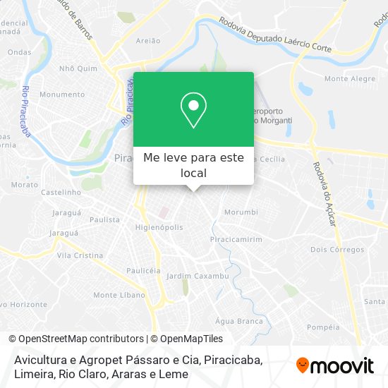 Avicultura e Agropet Pássaro e Cia mapa